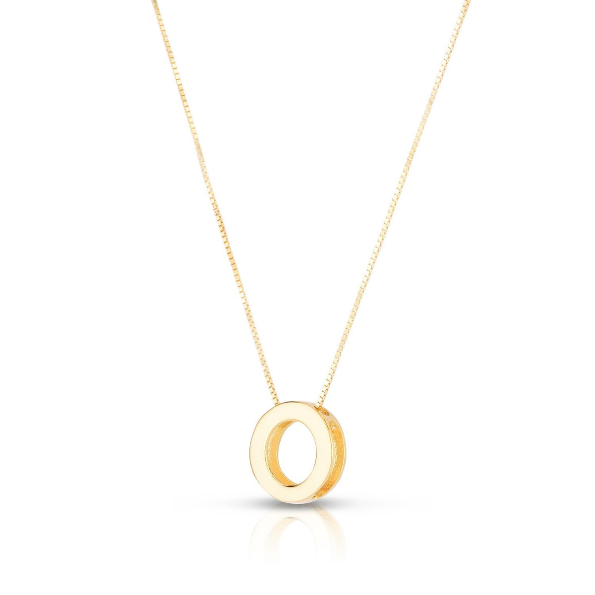 14K Yellow Gold Yours Truly Block Letter Initial O Necklace Alba Luxe