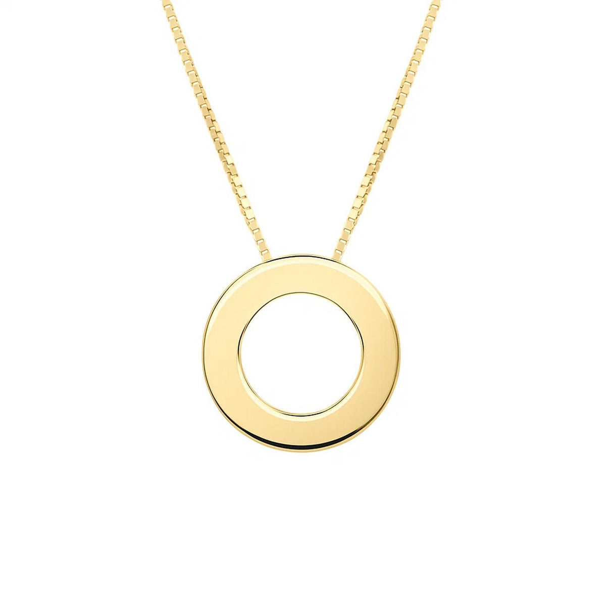 14K Yellow Gold Yours Truly Block Letter Initial O Necklace Alba Luxe