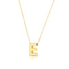14K Yellow Gold Yours Truly Block Letter Initial E Necklace Alba Luxe