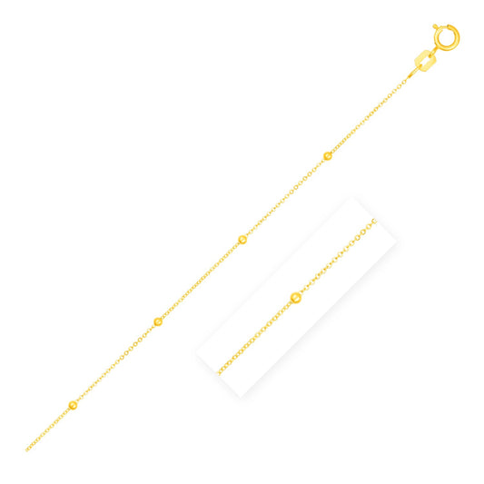 Bead Links Saturn Chain in 14k Yellow Gold (1.80 mm) Alba Luxe