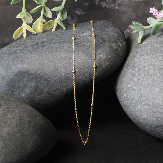 Bead Links Saturn Chain in 14k Yellow Gold (1.80 mm) Alba Luxe