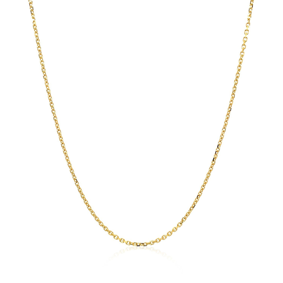 18k Yellow Gold Diamond Cut Cable Link Chain (1.10 mm) RCJ
