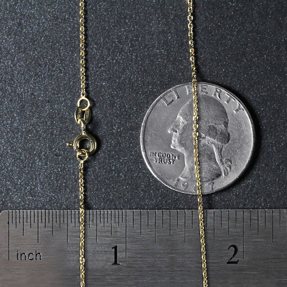 18k Yellow Gold Diamond Cut Cable Link Chain (1.10 mm) RCJ