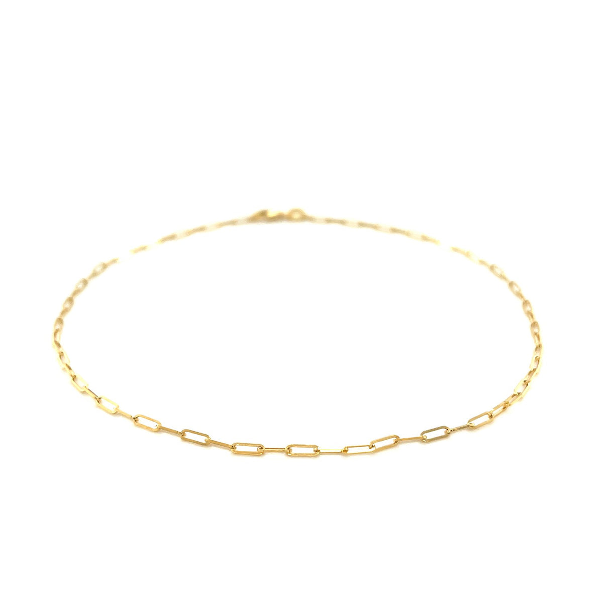 14K Yellow Gold Fine Paperclip Anklet (1.5mm) RCJ