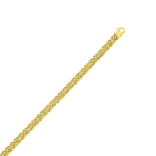 10k Yellow Gold Byzantine Design Chain Bracelet (7.00 mm) RCJ