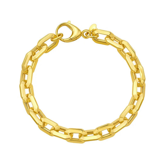 14K Yellow Gold Faceted Octagonal Link Chain Bracelet (8.10 mm) RCJ