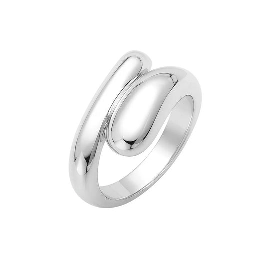 Sterling Silver Rhodium Plated Sculpted Coiled Ring RCJ