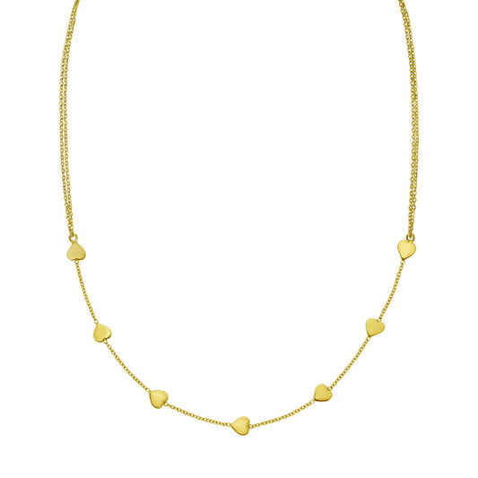 14K Yellow Gold Adjustable Heart Link Necklace RCJ