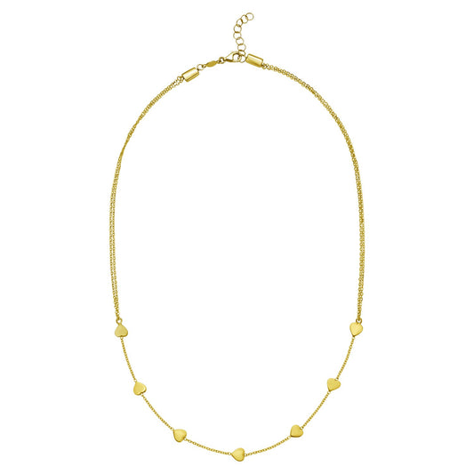 14K Yellow Gold Adjustable Heart Link Necklace RCJ