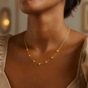 14K Yellow Gold Adjustable Heart Link Necklace RCJ