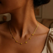14K Yellow Gold Adjustable Heart Link Necklace RCJ