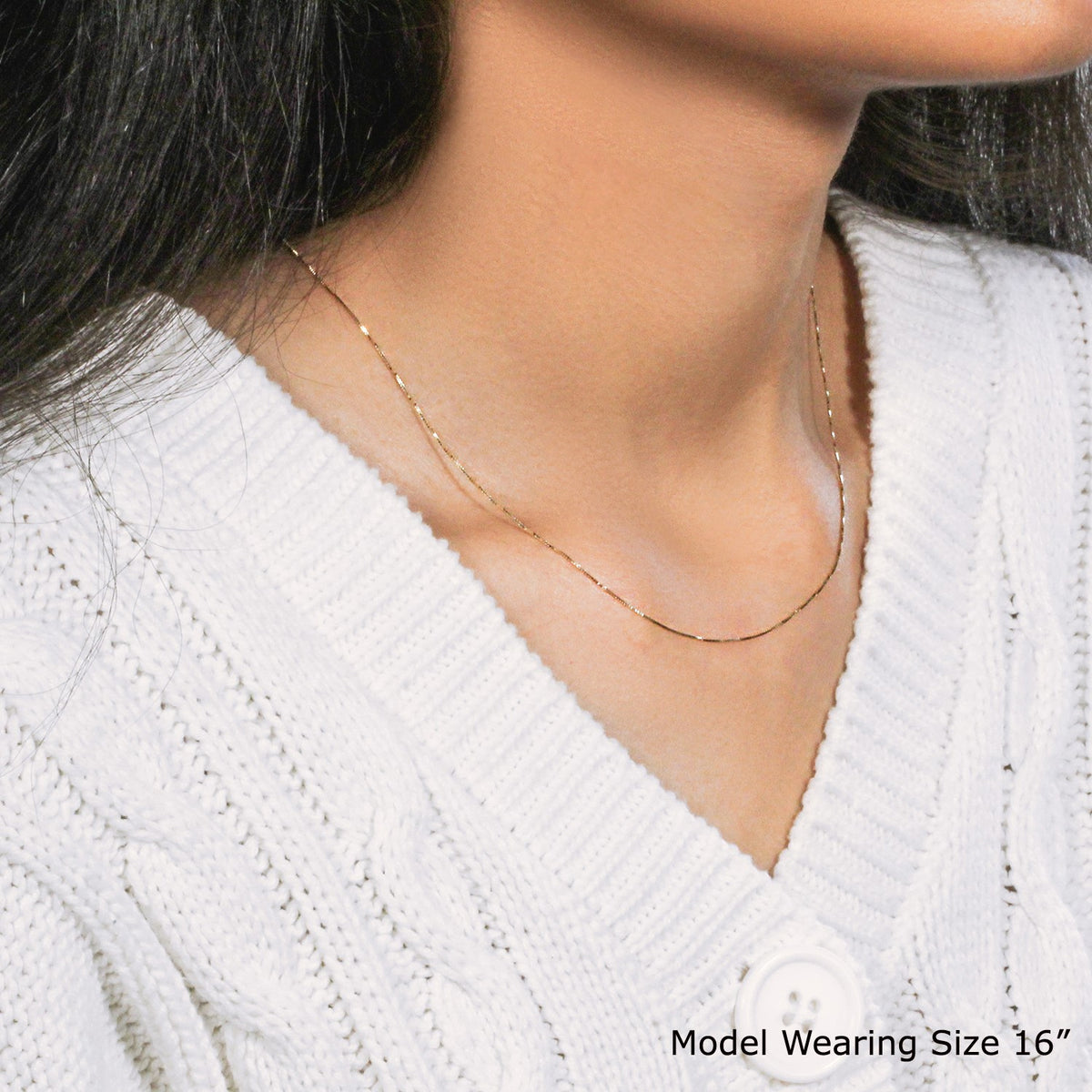 10k Yellow Gold Classic Box Chain (0.45 mm) Alba Luxe