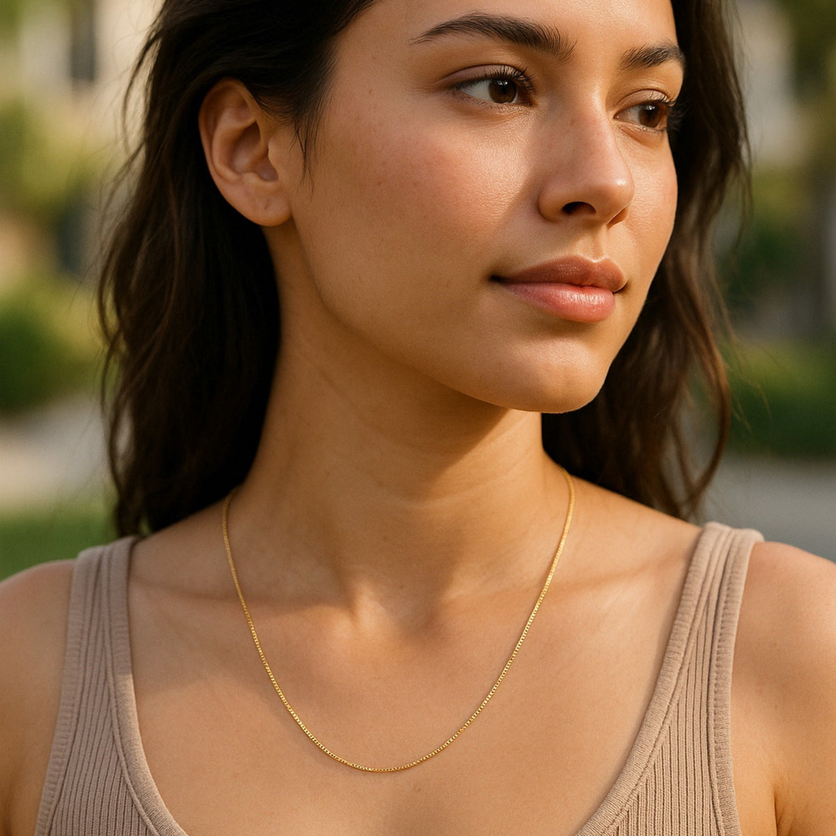 10k Yellow Gold Classic Box Chain (0.45 mm) Alba Luxe