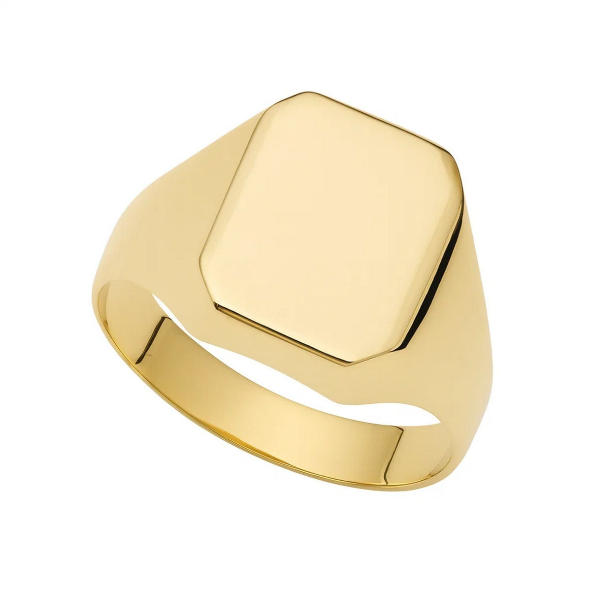 14K Yellow Gold Polished Rectangular Signet Ring RCJ