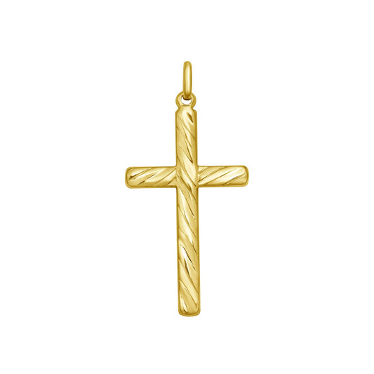 14K Yellow Gold Swirl Cross Pendant RCJ