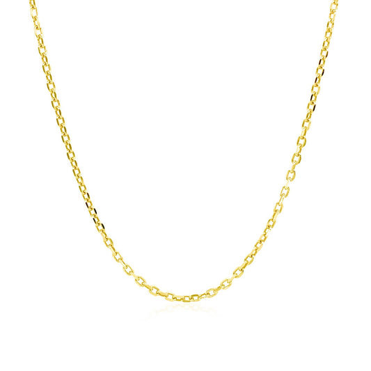 18k Yellow Gold Diamond Cut Cable Link Chain (1.50 mm) RCJ