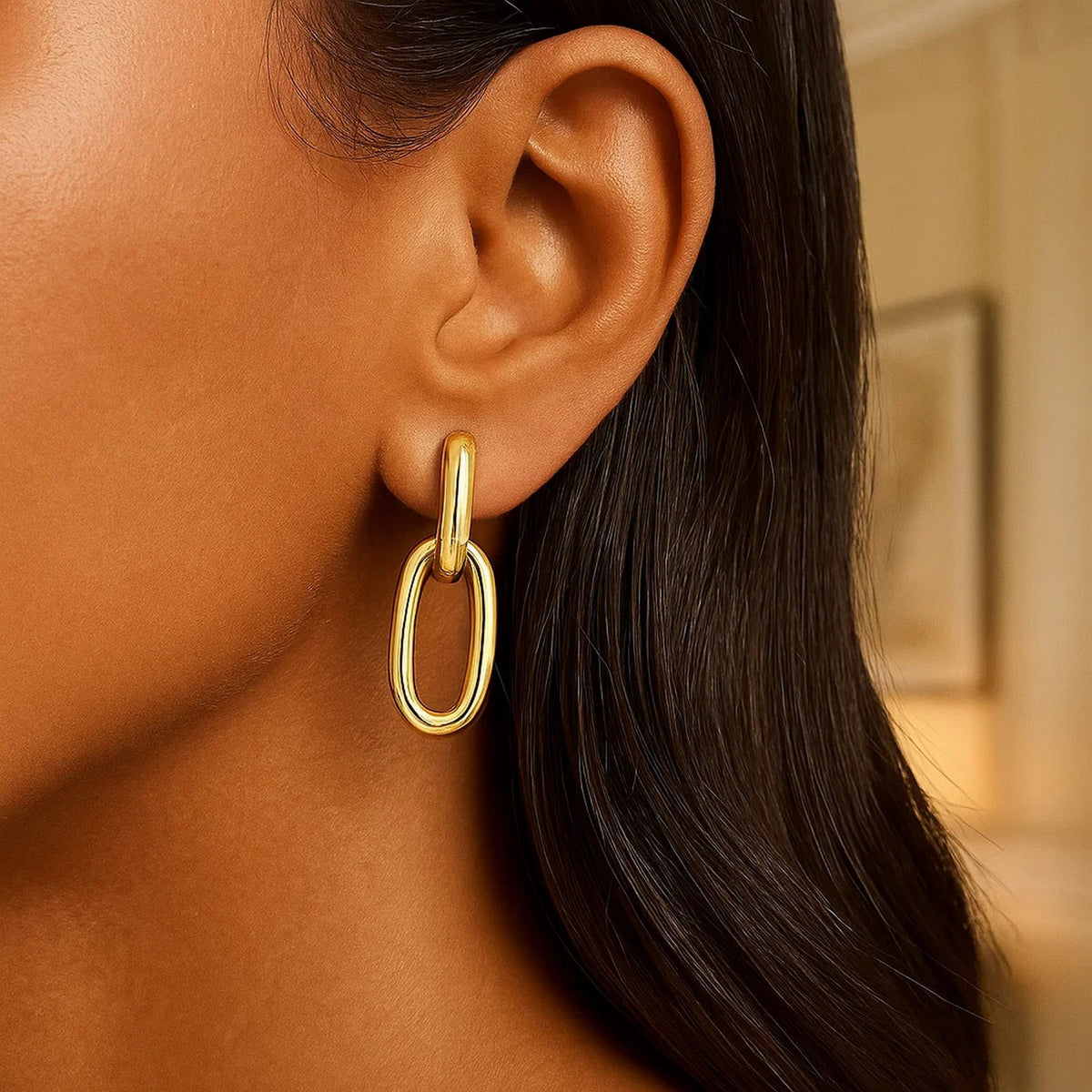 Link Drop Earrings in 14K Yellow Gold RCJ