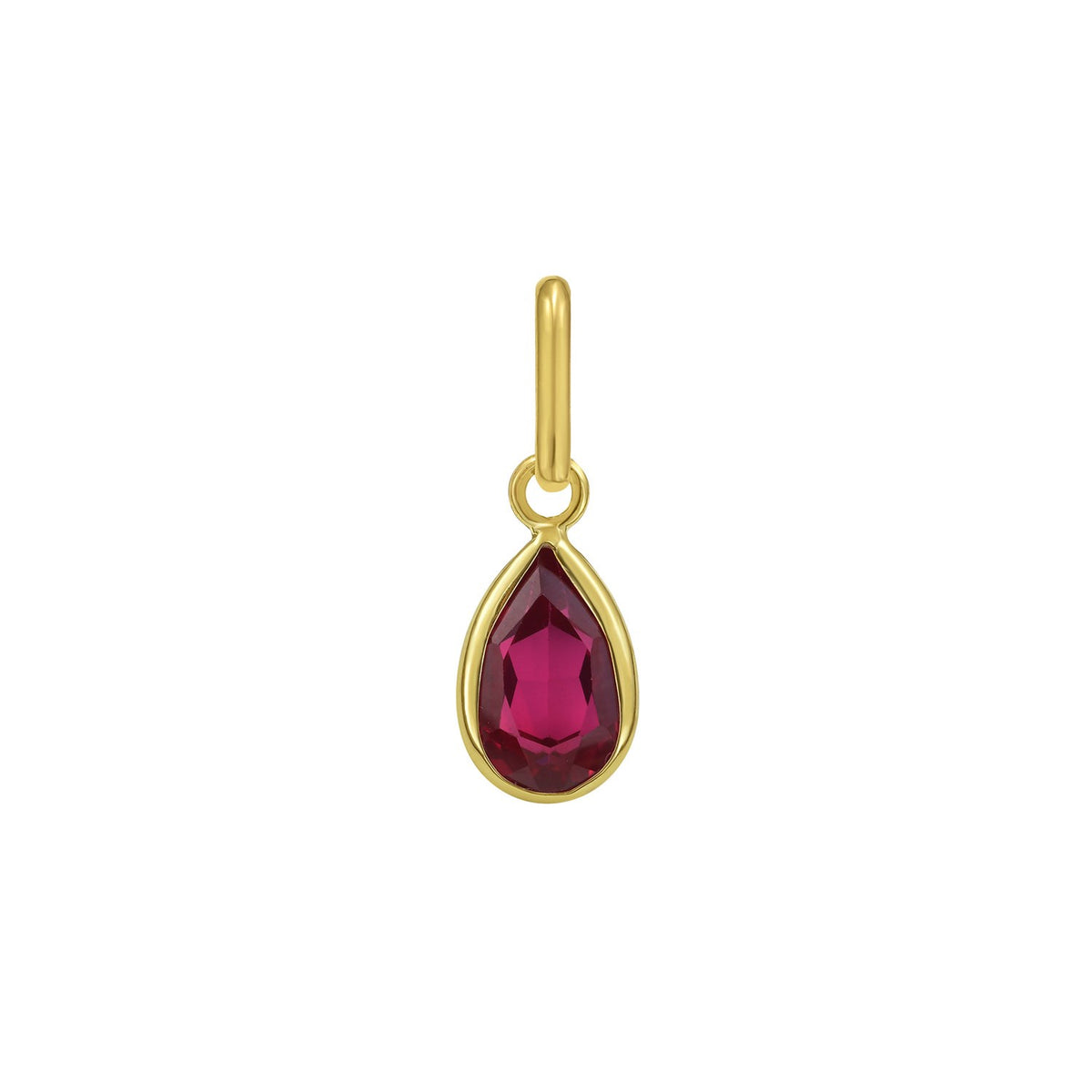 14K Yellow Gold Pear Ruby Charm Pendant RCJ