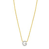 14K Yellow Gold Mini Diamond G Initial Pendant Necklace Alba Luxe