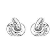 Sterling Silver Puffed Love Knot Stud Earrings RCJ