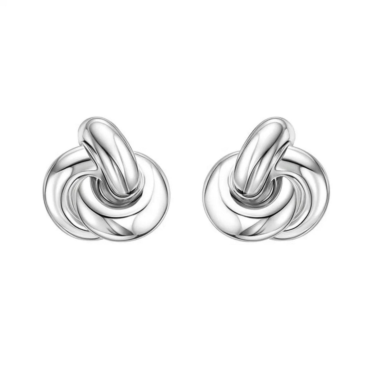 Sterling Silver Puffed Love Knot Stud Earrings RCJ