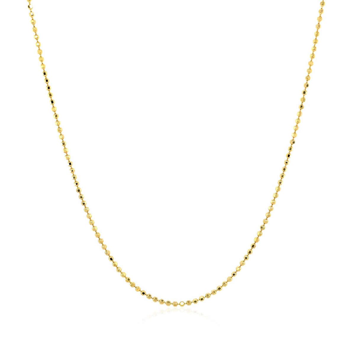 14k Yellow Gold Diamond Cut Bead Chain (0.90 mm) Alba Luxe