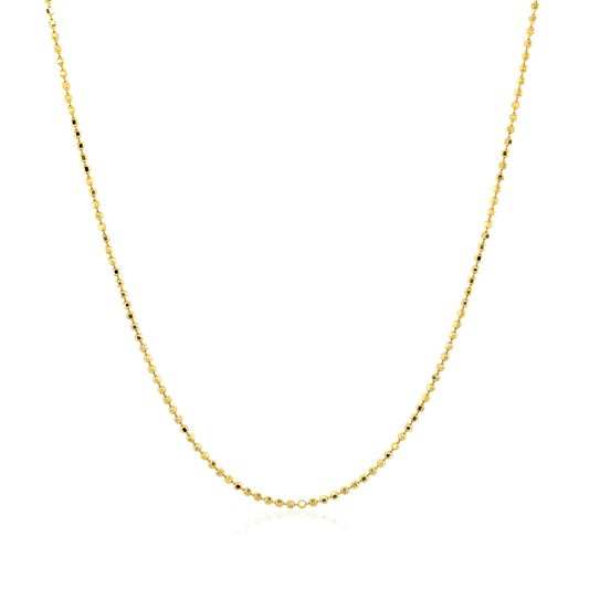 14k Yellow Gold Diamond Cut Bead Chain (0.90 mm) Alba Luxe