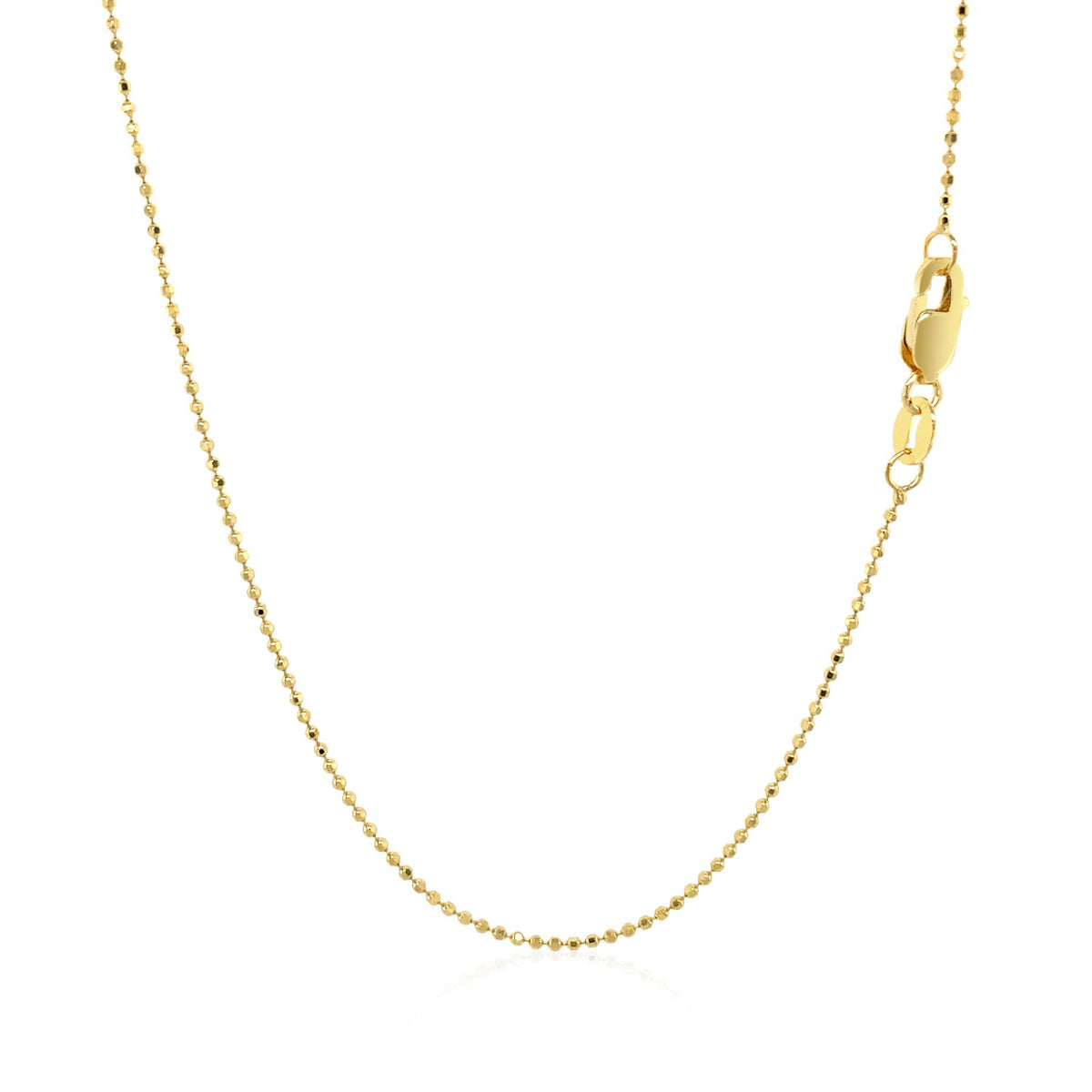 14k Yellow Gold Diamond Cut Bead Chain (0.90 mm) Alba Luxe