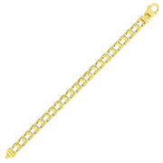 14k Yellow Gold Mens Bracelet with Rail Motif Links (5.00 mm) RCJ