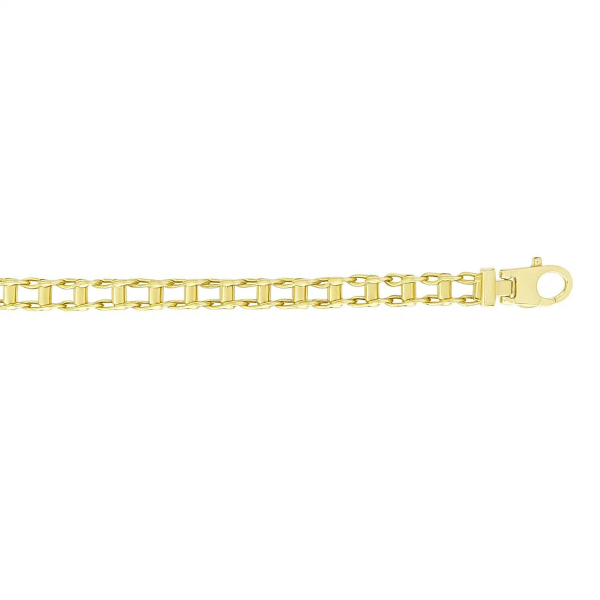 14k Yellow Gold Mens Bracelet with Rail Motif Links (5.00 mm) RCJ