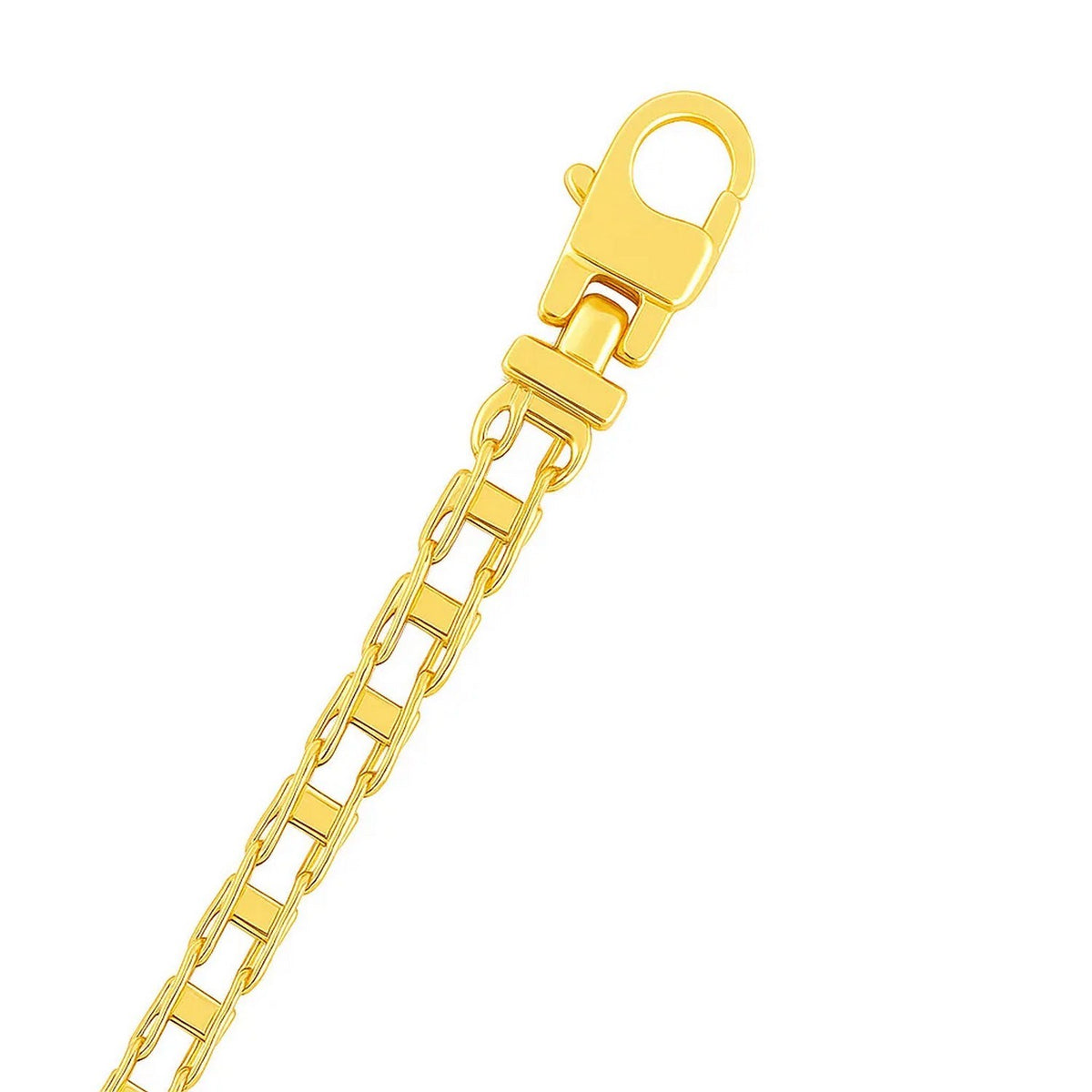 14k Yellow Gold Mens Bracelet with Rail Motif Links (5.00 mm) RCJ