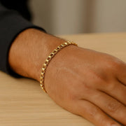 14k Yellow Gold Mens Bracelet with Rail Motif Links (5.00 mm) RCJ