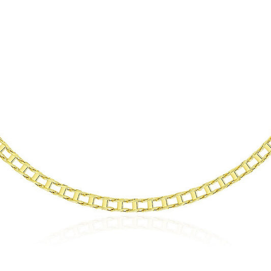 14k Yellow Gold Mens Necklace with Track Design Links (5.00 mm) RCJ