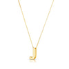 14K Yellow Gold Yours Truly Block Letter Initial J Necklace Alba Luxe