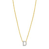 14K Yellow Gold Mini Diamond D Initial Pendant Necklace Alba Luxe