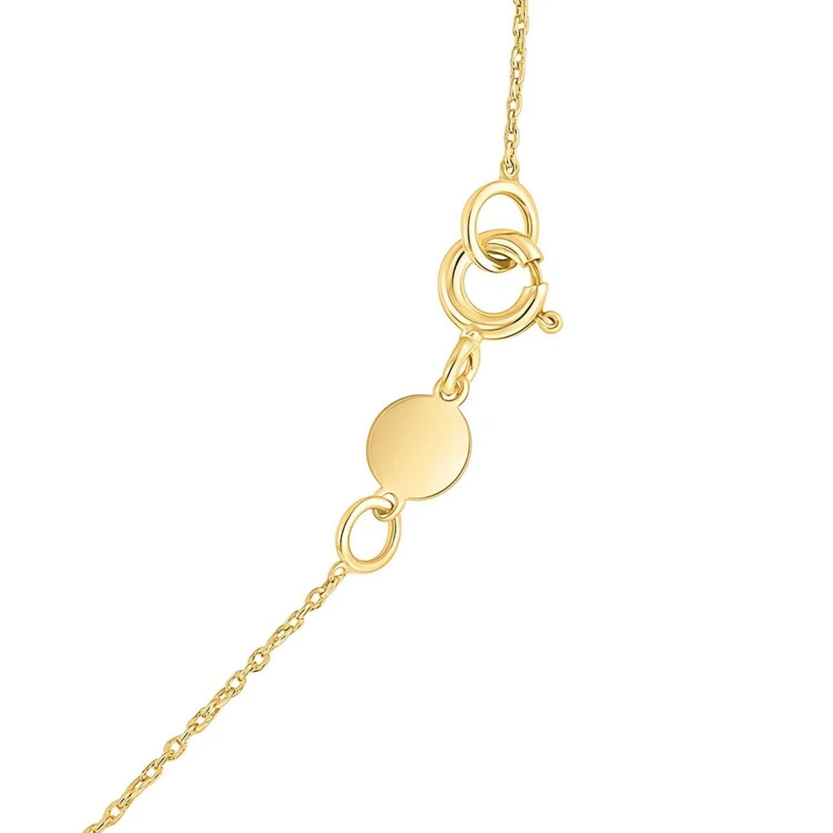 14K Yellow Gold Mini Diamond M Initial Pendant Necklace Alba Luxe