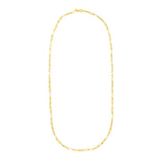 14k Yellow Gold Paperclip Chain and Pearl Necklace RCJ