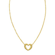 14K Yellow Gold Braided Open Heart Necklace RCJ