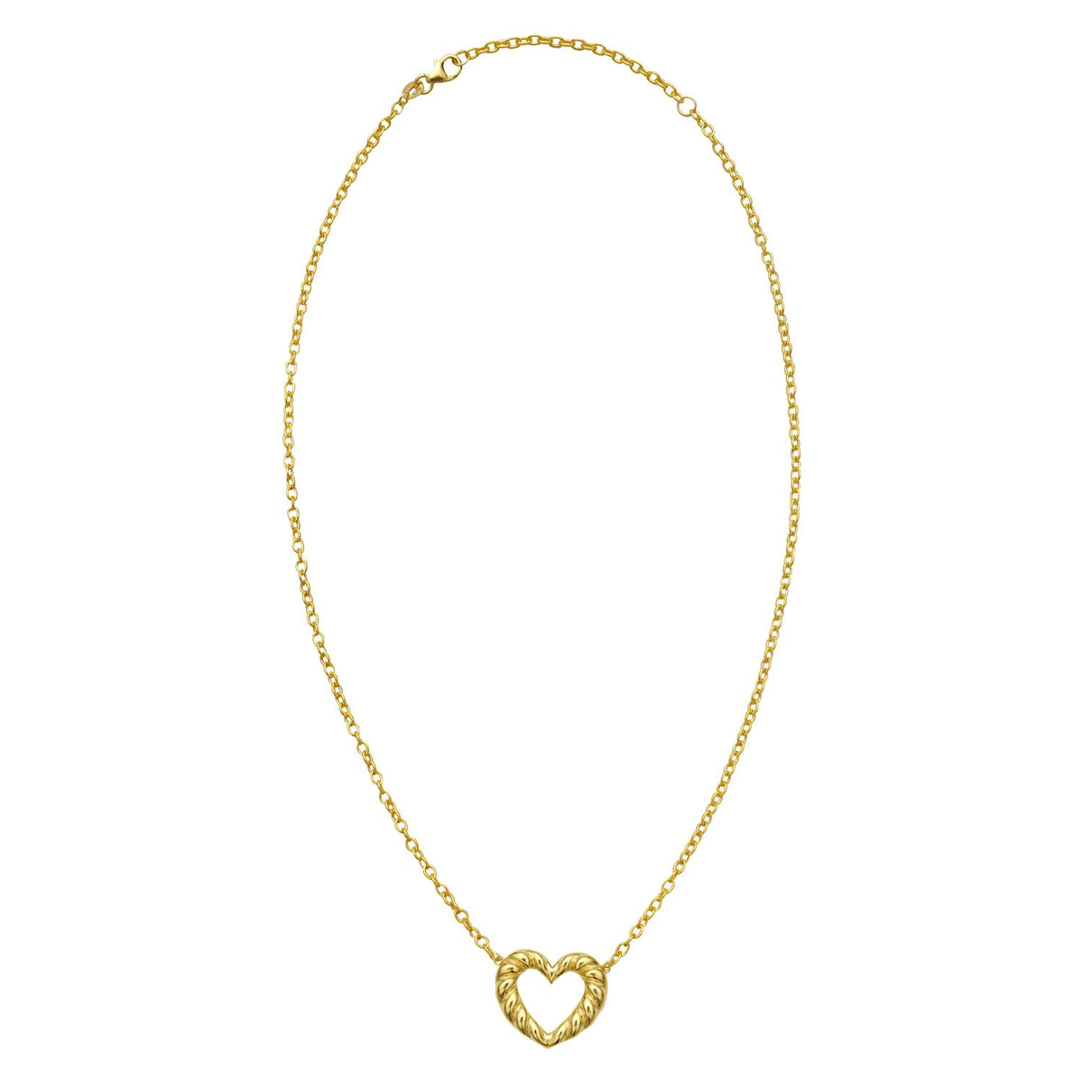 14K Yellow Gold Braided Open Heart Necklace RCJ
