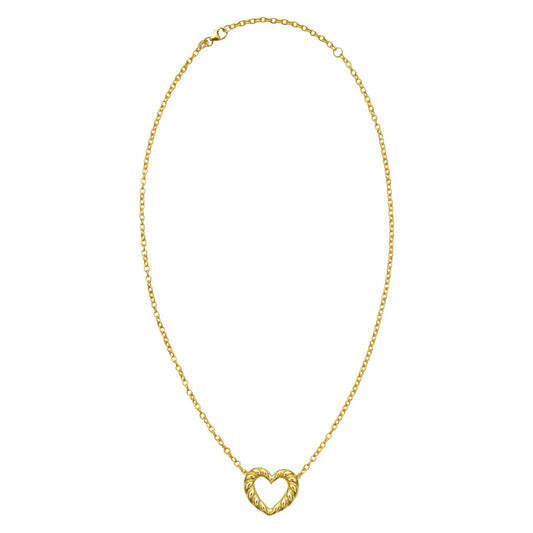 14K Yellow Gold Braided Open Heart Necklace RCJ