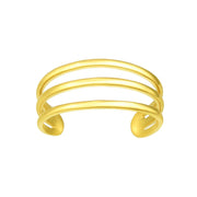 14k Yellow Gold Three Bar Toe Ring RCJ