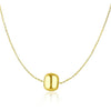 14k Yellow Gold Necklace with Shiny Barrel Bead Charm Alba Luxe