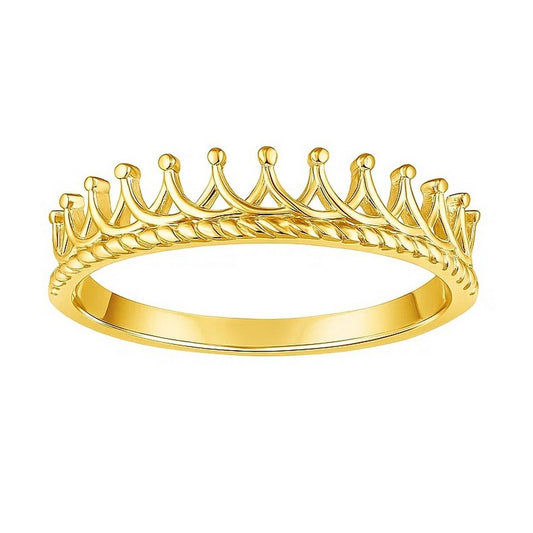 14k Yellow Gold Crown Motif Ring RCJ