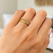 14k Yellow Gold Crown Motif Ring RCJ