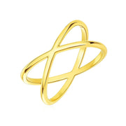 14k Yellow Gold Polished X Profile Ring RCJ