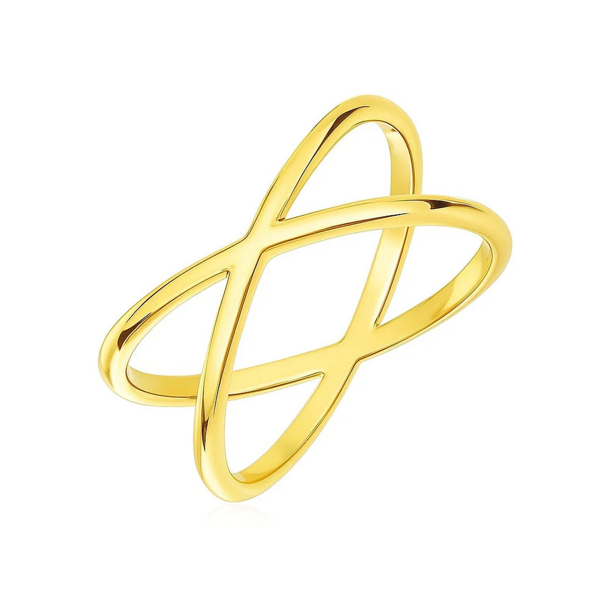 14k Yellow Gold Polished X Profile Ring RCJ