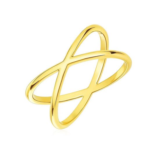 14k Yellow Gold Polished X Profile Ring RCJ