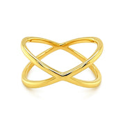 14k Yellow Gold Polished X Profile Ring RCJ