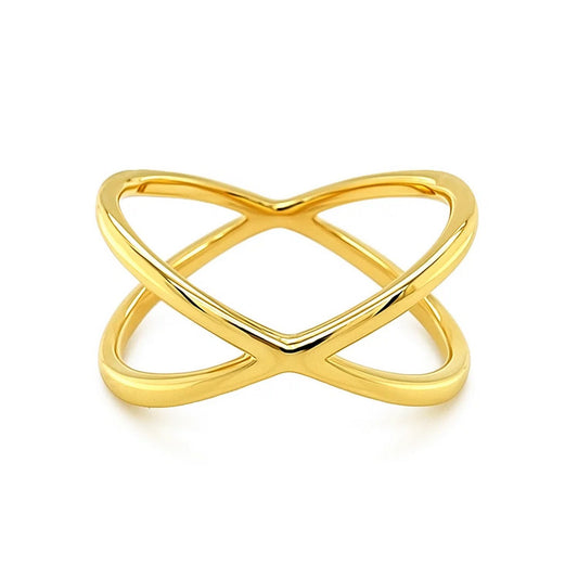 14k Yellow Gold Polished X Profile Ring RCJ