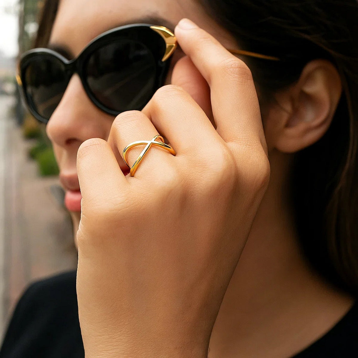 14k Yellow Gold Polished X Profile Ring RCJ